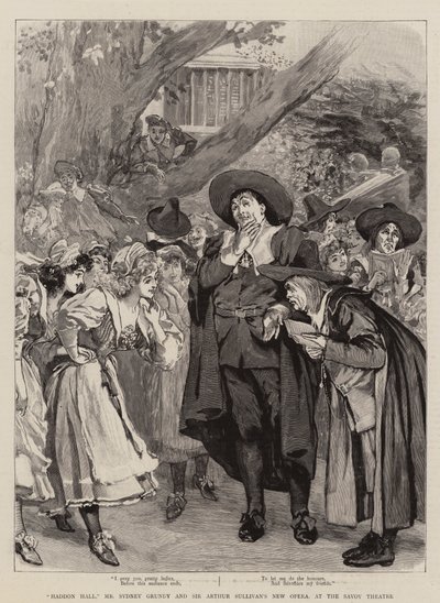 "Haddon Hall," Mr. Sydney Grundy und Sir Arthur Sullivans neue Oper im Savoy Theatre (Gravur) von English School