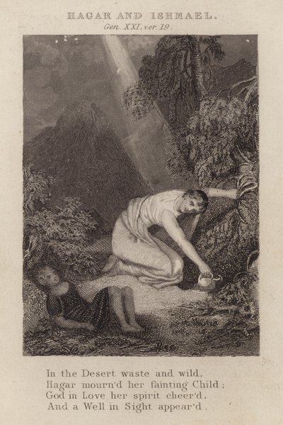 Hagar und Ismael, Genesis XXI, Vers 19 von English School
