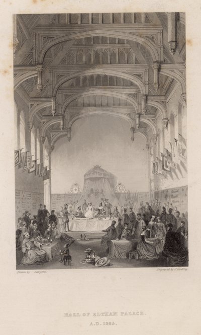 Halle des Eltham Palace im Jahr 1365 von English School
