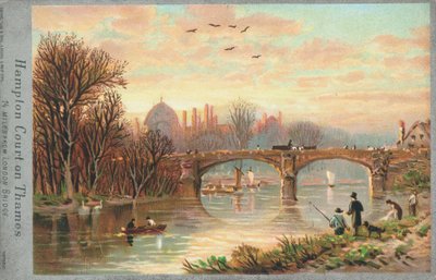 Hampton Court am Fluss Themse von English School