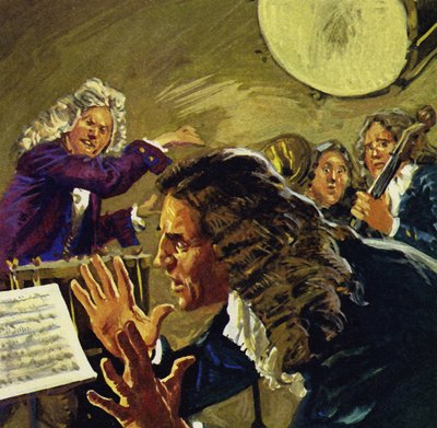 Händel warf einmal eine Kesselpauke auf einen Orchesterleiter von English School