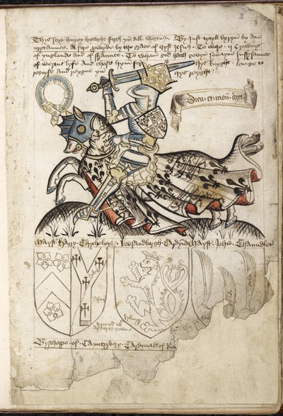 Heinrich VI. zu Pferd, Wappen zur Zeit Heinrichs VI. von English School