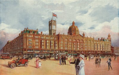Harrods, zeigt den Krönungsturm, der zur Krönung von König Georg V. hinzugefügt wurde von English School