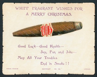 Havanna-Zigarre, Weihnachtskarte von English School