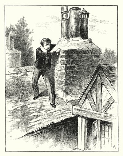 "Er kletterte um einen Schornstein" (Stich) von English School