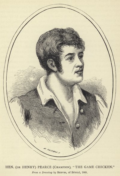 Hen (oder Henry) Pearce, Champion, The Game Chicken, nach einer Zeichnung von Reeves, aus Bristol, 1805 von English School
