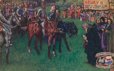 Heinrich II. gibt der Stadt Oxford eine Charta, 1160 von English School