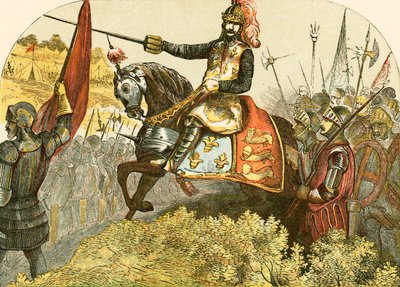 Heinrich V. in der Schlacht von Azincourt von English School