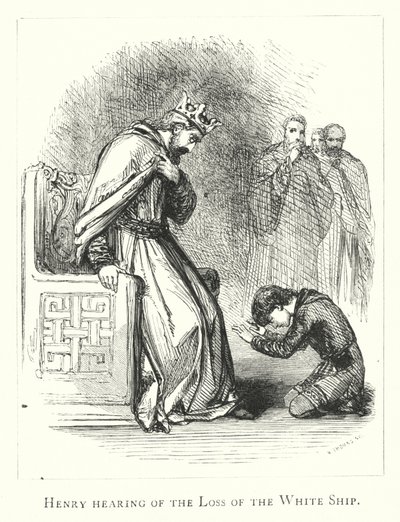 Heinrich hört vom Verlust des Weißen Schiffs (Stich) von English School