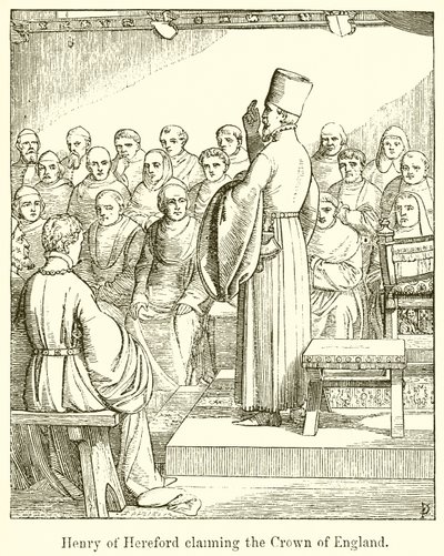 Heinrich von Hereford beansprucht die Krone von England von English School