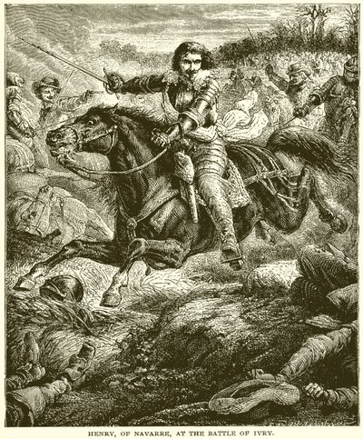 Heinrich von Navarra in der Schlacht von Ivry von English School