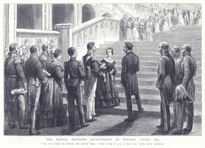Ihre Majestät empfängt Louis-Philippe im Windsor Castle, 1844 von English School