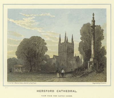 Hereford Kathedrale, Ansicht vom Castle Green von English School