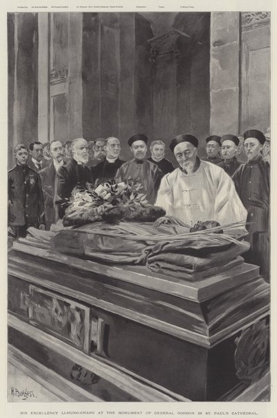 Seine Exzellenz Li-Hung-Chang am Denkmal von General Gordon in der St. Paul