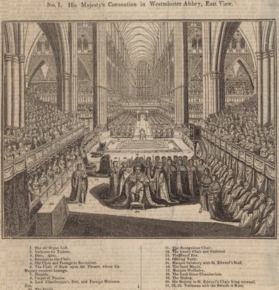 Die Krönung Seiner Majestät in der Westminster Abbey, Ostansicht von English School