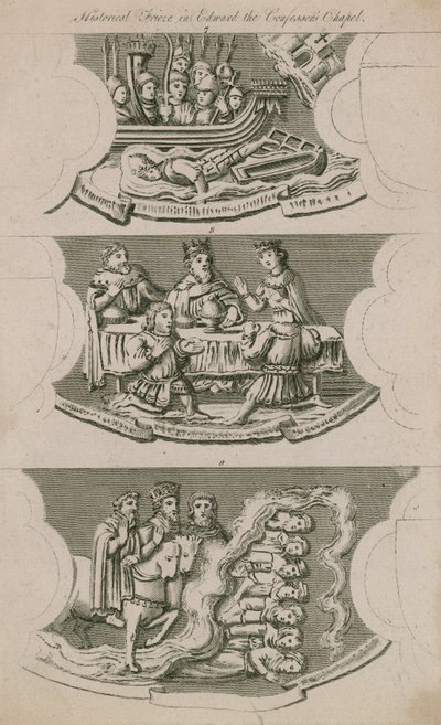Historischer Fries in der Kapelle von Edward dem Bekenner von English School