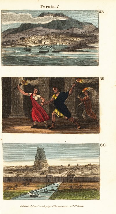 Historische Ansichten von Persien (Iran) von English School