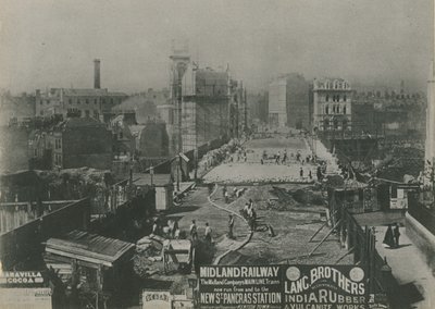 Holborn-Viadukt im Bau 1869 von English School
