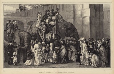 Ferienleute im Zoologischen Garten (Stich) von English School