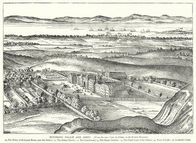 Holyrood-Palast und Abtei (Stich) von English School