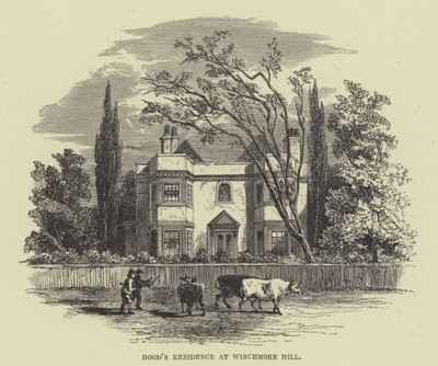 Hoods Residenz in Winchmore Hill (Gravur) von English School