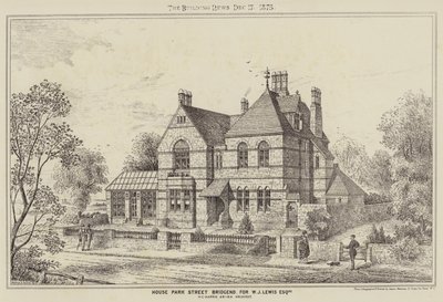 Haus Park Street Bridgend, für W. J. Lewis Esquire (Gravur) von English School