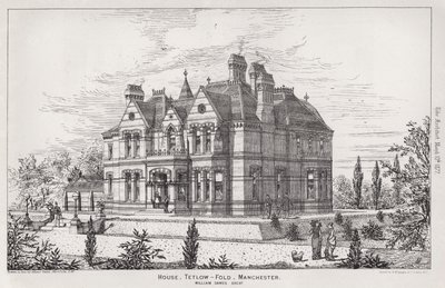 Haus, Tetlow, Fold, Manchester (Stich) von English School