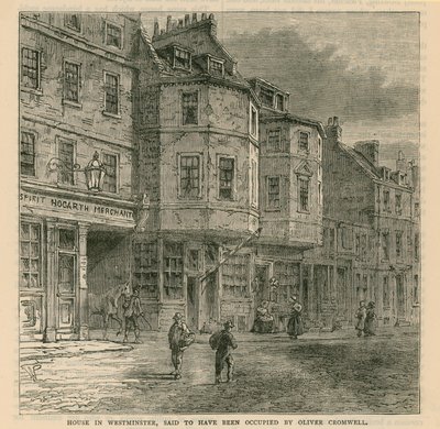 Haus in Westminster, das angeblich von Oliver Cromwell bewohnt wurde von English School