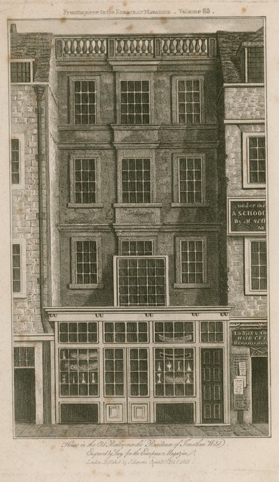 Haus im Old Bailey, einst die Residenz von Jonathan Wild von English School