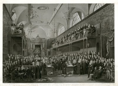 House of Lords während der wichtigen Untersuchung im Jahr 1820 von English School