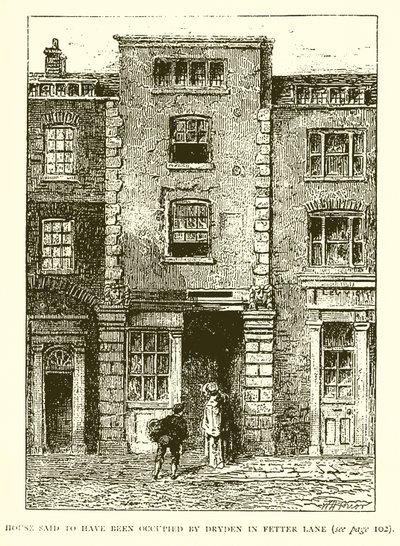 Haus, das angeblich von Dryden in der Fetter Lane bewohnt wurde von English School