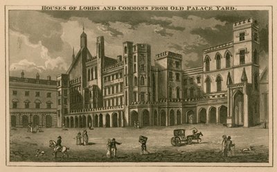 Houses of Lords und Commons vom Old Palace Yard von English School