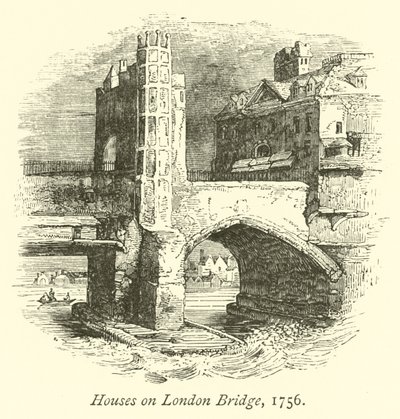 Häuser auf der London Bridge, 1756 von English School
