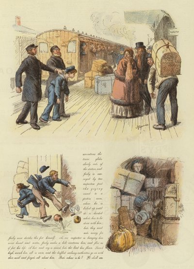 Wie Jacky Marlinspike rechtzeitig zum Weihnachtskuchen nach Hause kam (Farblithografie) von English School