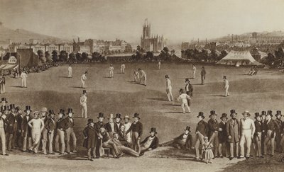 Wie sie Cricket spielten, als Königin Victoria jung war (Lithografie) von English School
