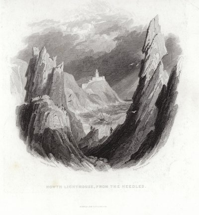 Leuchtturm von Howth von den Needles aus von English School