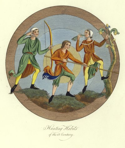 Jagdkleidung des 13. Jahrhunderts von English School