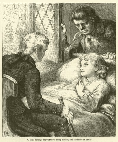 "Ich werde nirgendwo hingehen außer zu meiner Mutter, und sie ist nicht auf Erden" (Gravur) von English School