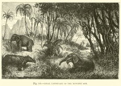 Ideale Landschaft des Miozän-Zeitalters von English School