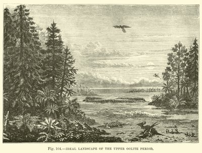 Ideale Landschaft der Oberen Oolith-Periode von English School