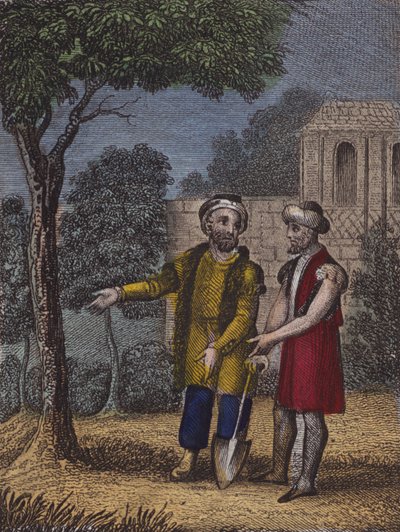 Wenn nach Schmerzen und Geduld, du sehen kannst ... (farbige Gravur) von English School