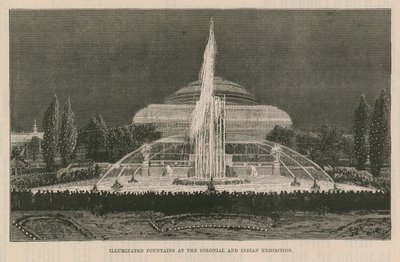 Illuminierte Brunnen auf der Kolonial- und Indien-Ausstellung von English School
