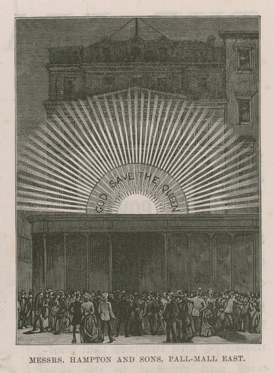 Illuminationen schmücken Messrs Hampton und Sons von English School
