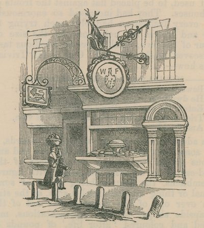 Illustration der Vorderseite eines Ladens von English School