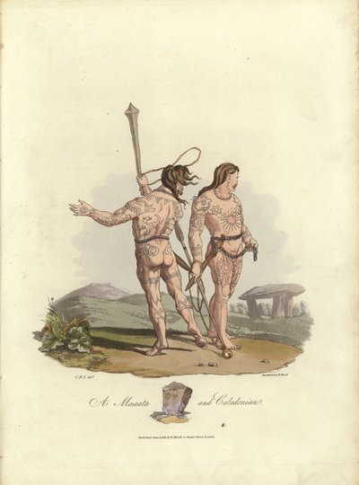 Illustration für Die Kostüme der ursprünglichen Bewohner der britischen Inseln von English School