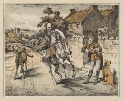Illustration für Die amüsante Geschichte von John Gilpin von William Cowper von English School