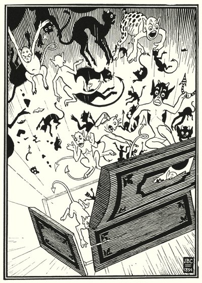 Illustration für die Abenteuer des Baron Münchhausen (Gravur) von English School