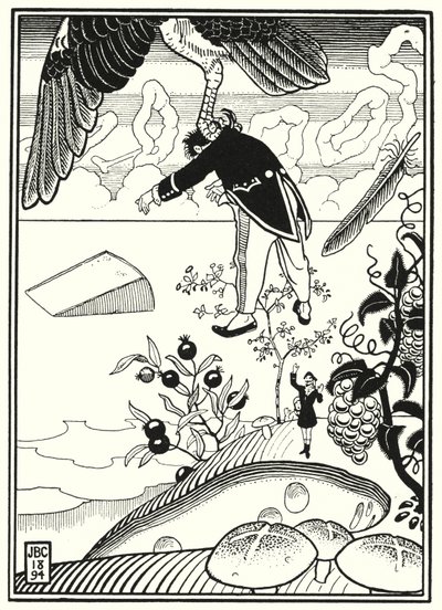 Illustration für die Abenteuer des Baron Münchhausen (Gravur) von English School