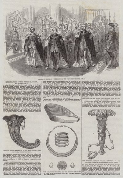 Illustrationen der königlichen Hochzeit, die Empfangshalle von English School
