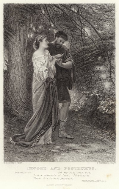 Imogen und Posthumus, Cymbeline, Akt I, Szene 2 von English School